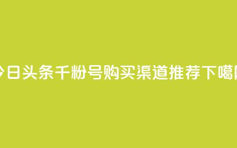 今日头条千粉号购买渠道推荐  第1张 今日头条千粉号购买渠道推荐  第1张