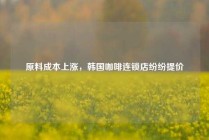 原料成本上涨,韩国咖啡连锁店纷纷提价