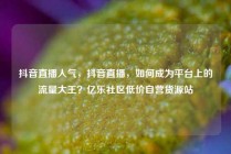 抖音直播人气,抖音直播,如何成为平台上的流量大王?亿乐社区低价自营货源站