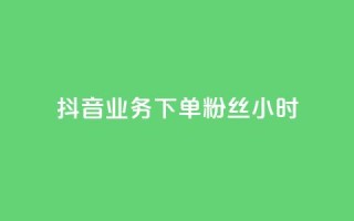 抖音业务下单粉丝24小时 - 24小时快速下单抖音粉丝服务!