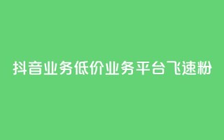 抖音业务低价业务平台飞速粉 - 抖音低价粉丝飞速平台,帮您扩大影响力!~