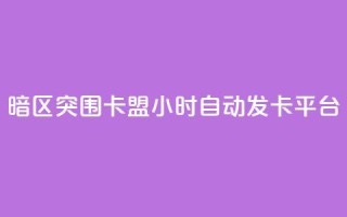 暗区突围卡盟24小时自动发卡平台 - 暗区突围24小时自动发卡服务平台解析!