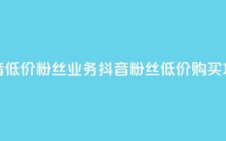 抖音低价粉丝业务(抖音粉丝低价购买攻略)