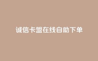 诚信卡盟在线自助下单 - 诚信卡盟自助下单平台简介与使用指南!