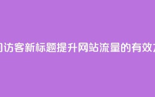 空间访客(新标题:提升网站流量的有效方法)