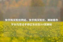快手购买粉丝网站,快手购买粉丝,揭秘黑市平台与非法手段亿乐社区SUP货源站