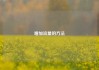 增加流量的方法