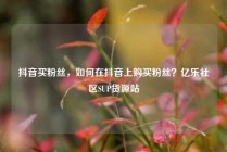 抖音买粉丝,如何在抖音上购买粉丝?亿乐社区SUP货源站