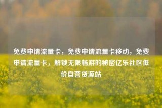 免费申请流量卡,免费申请流量卡移动,免费申请流量卡,解锁无限畅游的秘密亿乐社区低价自营货源站