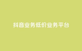 抖音业务低价业务平台 - 抖音低价业务平台,助力你的业务扩展~