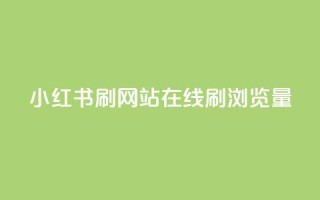 小红书刷网站在线刷浏览量 - 如何提高网站流量效果好!