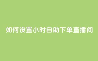 如何设置24小时自助下单直播间