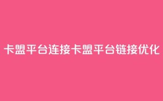 卡盟平台连接(卡盟平台链接优化)