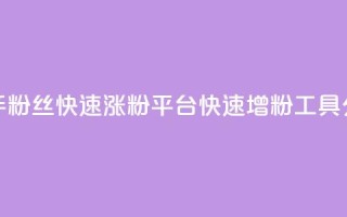 快手粉丝快速涨粉平台(快速增粉工具分享)