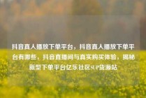 抖音真人播放下单平台,抖音真人播放下单平台有哪些,抖音直播间与真实购买体验,揭秘新型下单平台亿乐社区SUP货源站