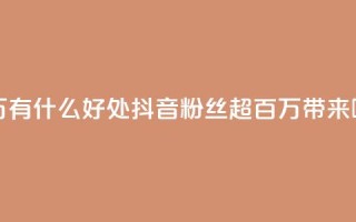 抖音粉丝破百万有什么好处 - 抖音粉丝超百万带来哪些好处?~