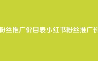 小红书500粉丝推广价目表(小红书粉丝推广价格一览)