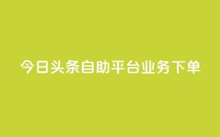 今日头条自助平台业务下单 - 今日头条自助平台业务一键下单,提升企业转化率~