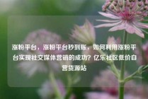 涨粉平台,涨粉平台秒到账,如何利用涨粉平台实现社交媒体营销的成功?亿乐社区低价自营货源站