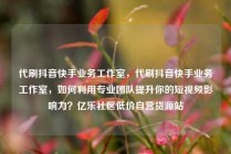 代刷抖音快手业务工作室,代刷抖音快手业务工作室,如何利用专业团队提升你的短视频影响力?亿乐社区低价自营货源站