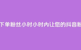 抖音业务下单粉丝24小时(24小时内,让您的抖音粉丝量飙升!)