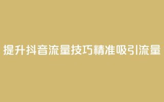 提升抖音流量技巧,精准吸引流量