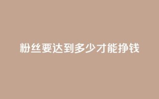 粉丝要达到多少才能挣钱 - 粉丝数量对赚钱的影响有多大!