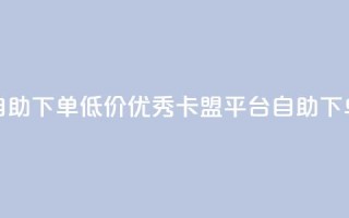 卡盟平台自助下单低价(优秀卡盟平台:自助下单,价格实惠)