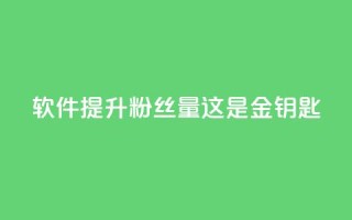 软件提升粉丝量,这是金钥匙!