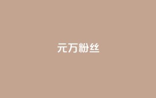 1元3万粉丝