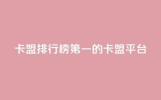 卡盟排行榜第一的卡盟平台 - 卡盟行业翘楚:领跑者排名第一!