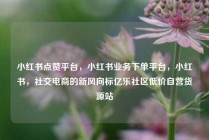 小红书点赞平台,小红书业务下单平台,小红书,社交电商的新风向标亿乐社区低价自营货源站