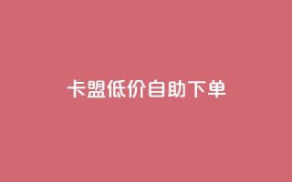 卡盟低价自助下单 - 低价自助下单:卡盟推广新选择!