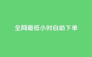全网最低24小时自助下单 - 优质服务!24小时内快速自助下单全网最低价!~