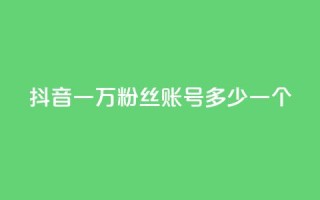 抖音一万粉丝账号多少一个 - 如何评估抖音账号一万粉丝的市值!