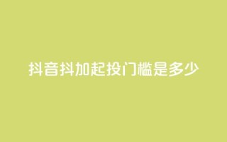 抖音抖加起投门槛是多少?