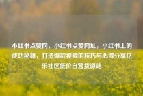 小红书点赞网,小红书点赞网址,小红书上的成功秘籍,打造爆款视频的技巧与心得分享亿乐社区低价自营货源站