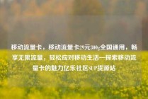 移动流量卡,移动流量卡29元300g全国通用,畅享无限流量,轻松应对移动生活—探索移动流量卡的魅力亿乐社区SUP货源站
