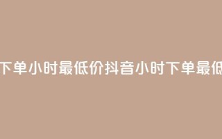 抖音下单24小时最低价(抖音24小时下单，最低价格)