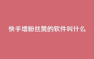 快手增粉丝赞的软件叫什么 - 快速获得快手粉丝点赞软件名单,助你迅速增长人气~