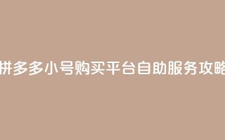 拼多多小号购买平台自助服务攻略