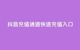 抖音充值通道,快速充值入口