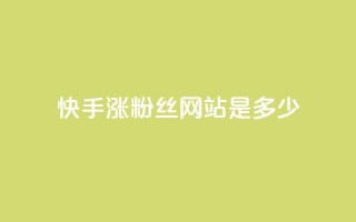 快手涨1000粉丝网站是多少 - 快手粉丝增长1000人所需的网站是多少?!