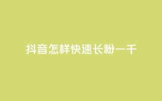 抖音怎样快速长粉一千 - 如何快速增加抖音粉丝量至一千?!