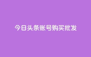 今日头条账号购买批发 - 购买批发:如何有效获取今日头条账号?!