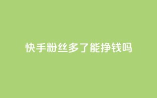 快手粉丝多了能挣钱吗 - 快手粉丝增加能带来收入吗?~