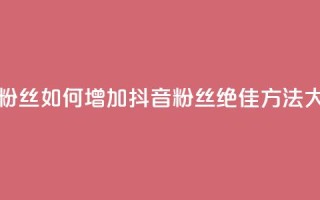 抖音怎样拉粉丝 - 如何增加抖音粉丝:绝佳方法大揭秘~