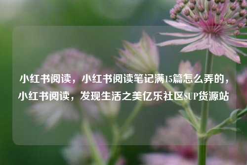 小红书阅读，小红书阅读笔记满15篇怎么弄的，小红书阅读，发现生活之美亿乐社区SUP货源站  第1张