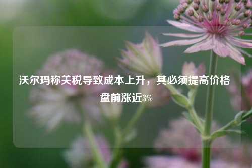 沃尔玛称关税导致成本上升，其必须提高价格 盘前涨近3%  第1张