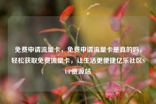 免费申请流量卡，免费申请流量卡是真的吗	，轻松获取免费流量卡，让生活更便捷亿乐社区SUP货源站  第1张